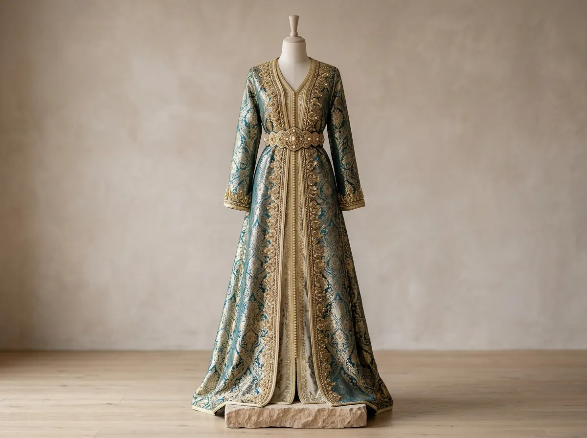 Takchita marocaine de cérémonie, style apparenté au caftan
