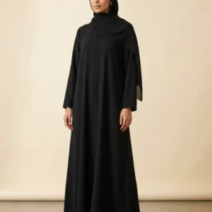 Abaya en crêpe noire classique