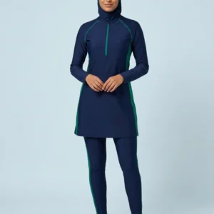 Burkini 3 pièces couverture complète bleu nuit