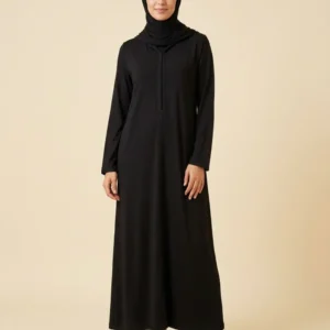 Caftan quotidien en jersey noir