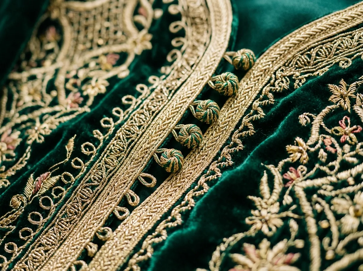 Broderie sfifa et boutons aqad, savoir-faire de la takchita